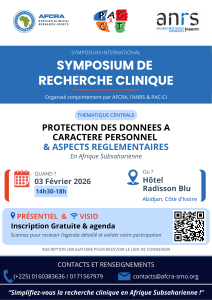 Symposium international recherche clinique Abidjan – Protection données Afrique – AFCRA ANRS PAC-CI